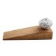 2 Pieces White And Black Etched Ceramic Wooden Door Stopper